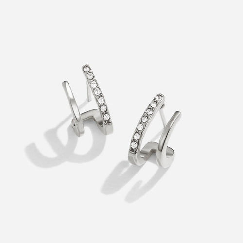 Hannah - Silver & Crystal Claw Earrings