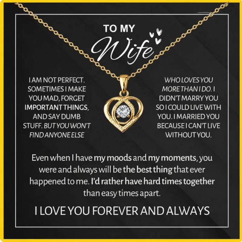To My Wife - Forever & Always Heart Necklace
