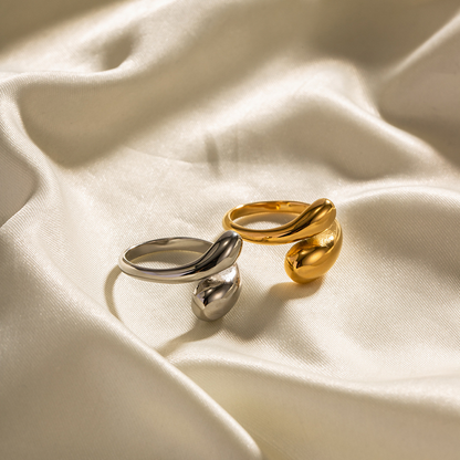 Aqua Drop Ring - Minimalist Wrap Ring