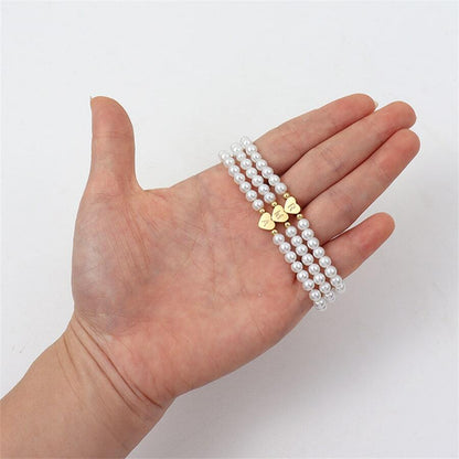 Engraved Initial Bead Bracelet - Personalized Heart Bead Bracelet