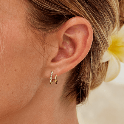 Hannah - Gold & Crystal Claw Earrings