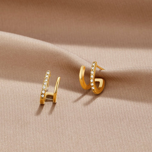 Hannah - Gold & Crystal Claw Earrings