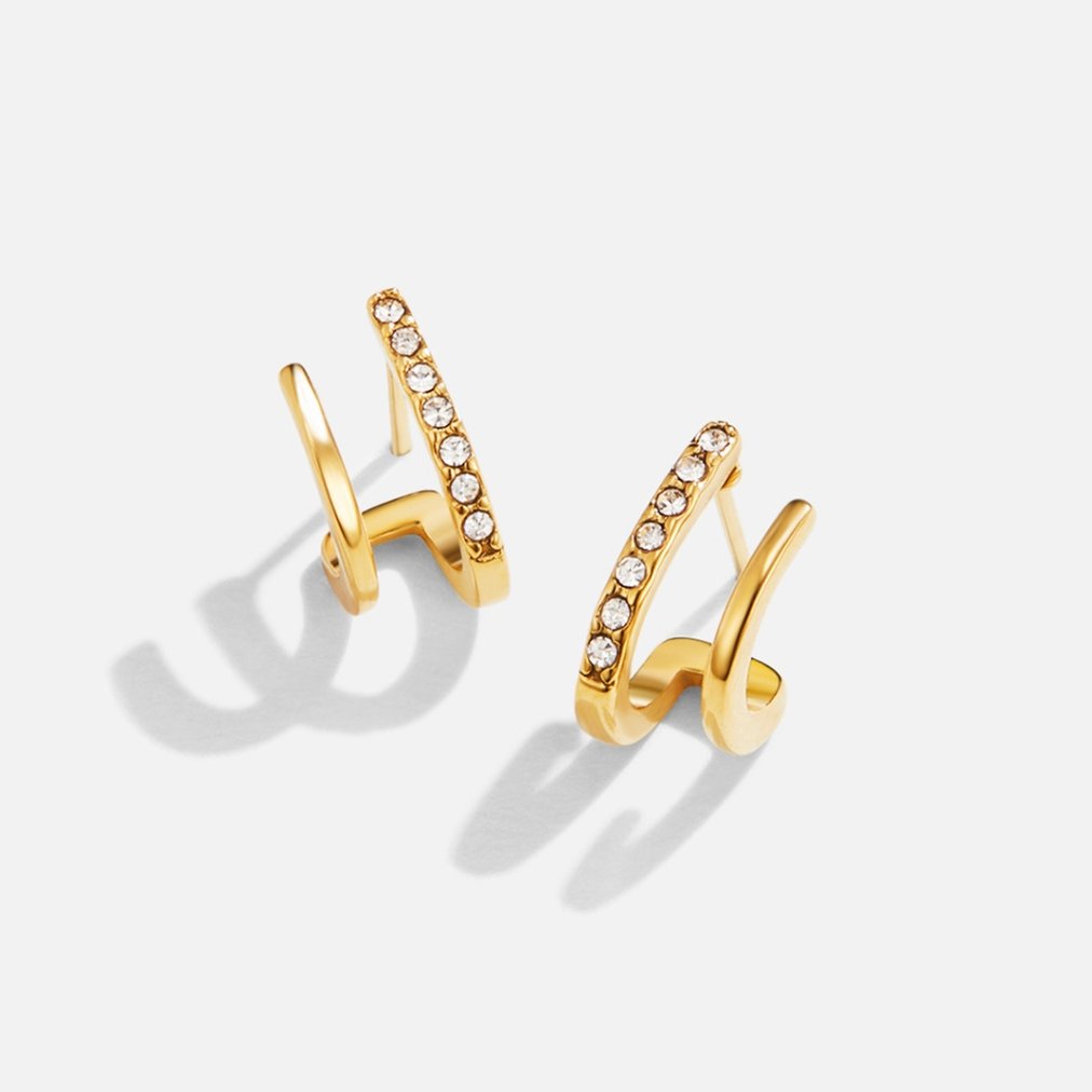 Hannah - Gold & Crystal Claw Earrings