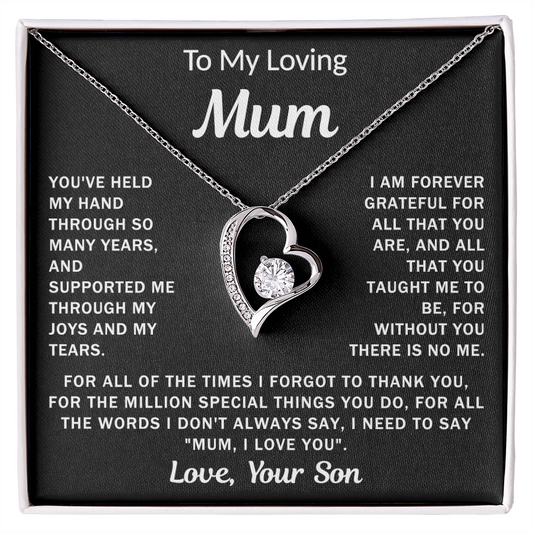 To My Loving Mum - Heart Necklace