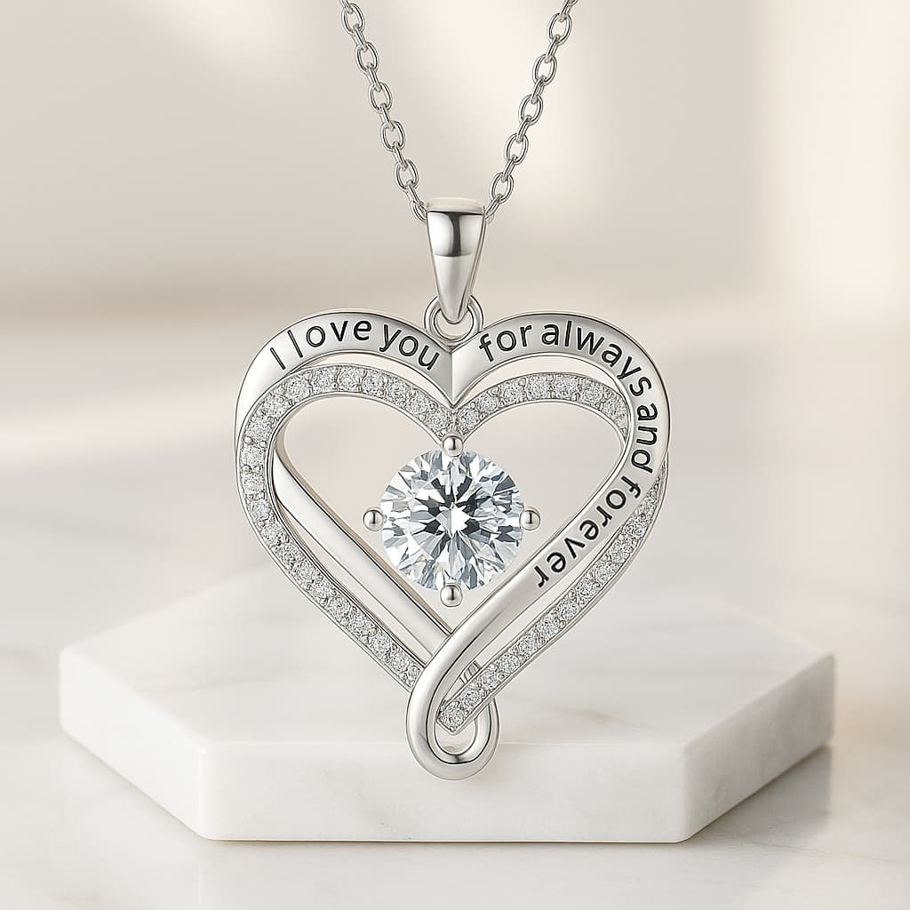 "To My Wife" - Forever & Always Eternal Heart Necklace