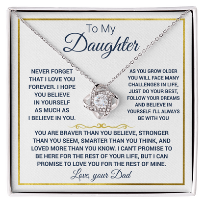 To my Daughter - Love Knot Necklace, from Dad