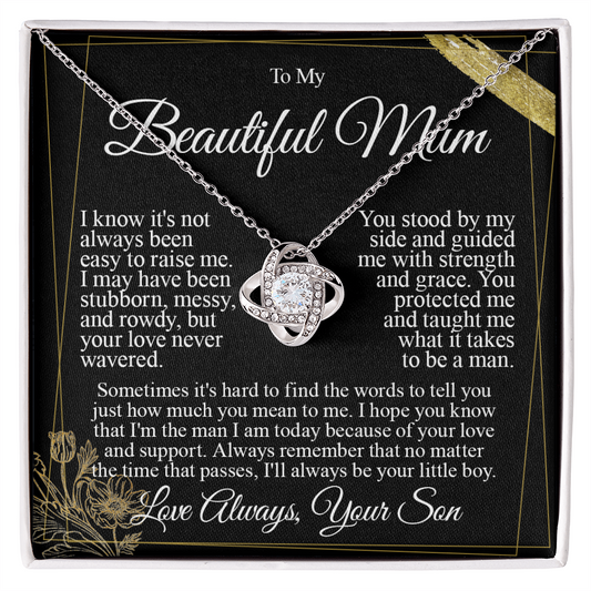 To My Mum - I Love You from Son - Knot Necklace