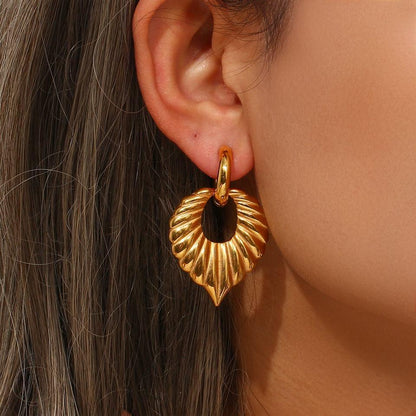 Sybil - Gold Leaf Earrings