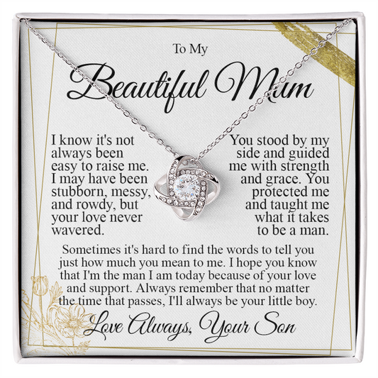 To My Mum - I Love You Knot Necklace