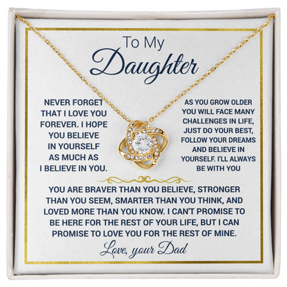 To my Daughter - Love Knot Necklace, from Dad
