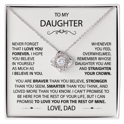To my Daughter - Knot Love necklace, from Dad