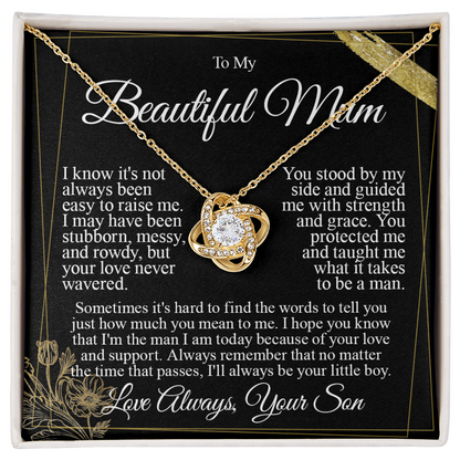 To My Mum - I Love You from Son - Knot Necklace