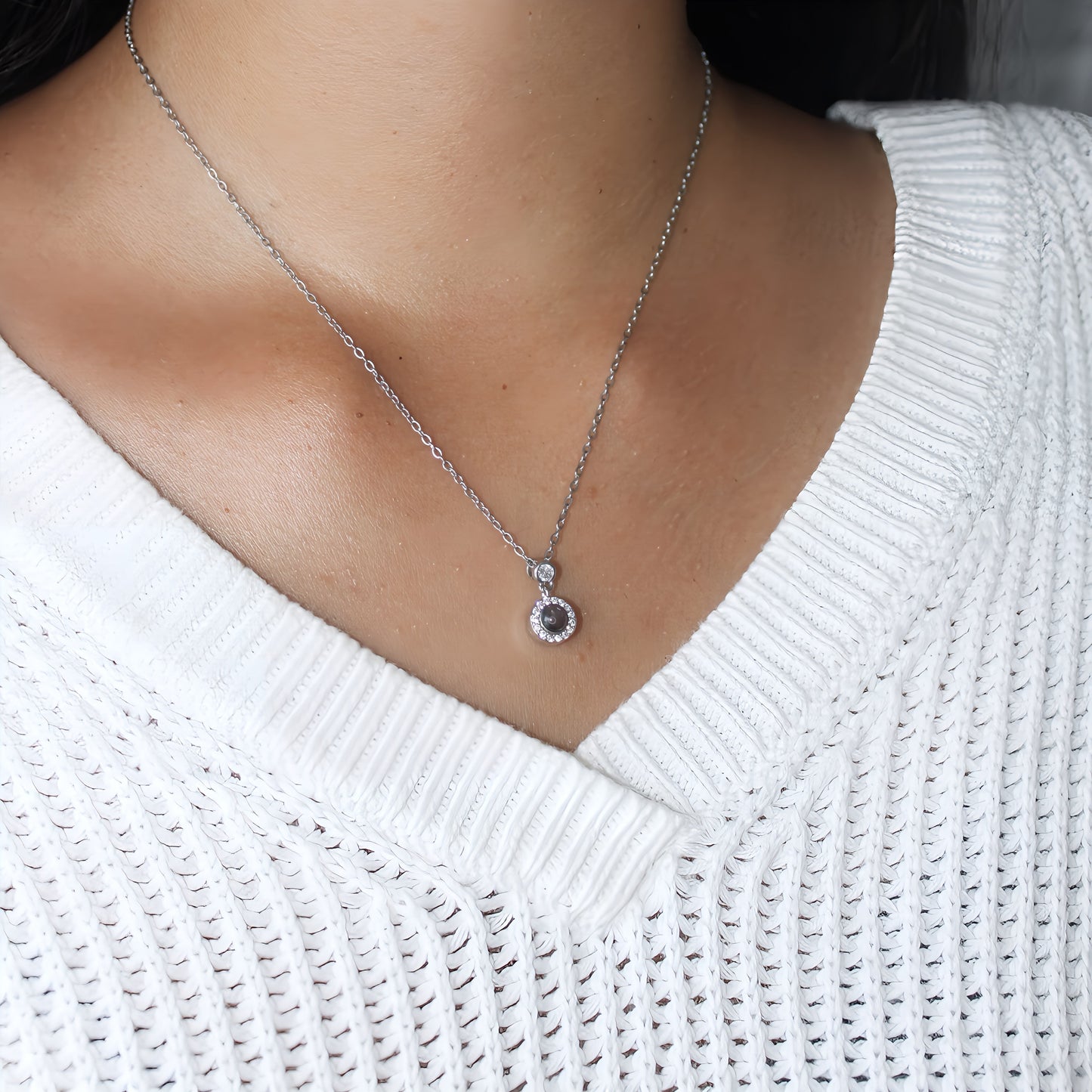 Globe Projection Charm Necklace