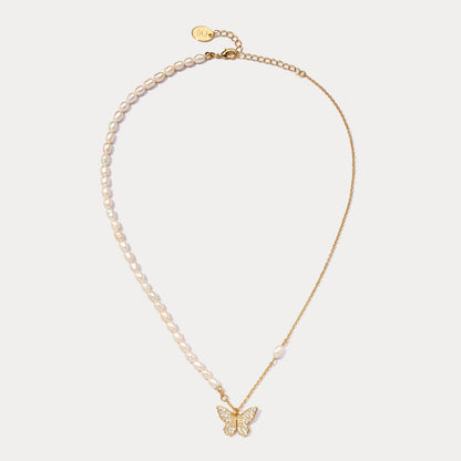 Kendall - Butterfly Pearl Necklace