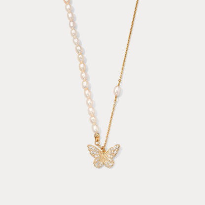 Kendall - Butterfly Pearl Necklace