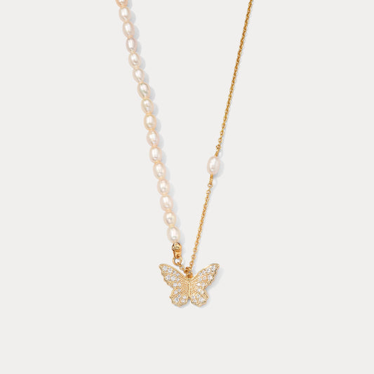 Kendall - Butterfly Pearl Necklace