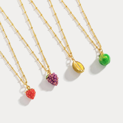 Giselle - Strawberry Enamel Necklace