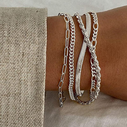 Liora - 5pc Classic Bracelet Set Silver