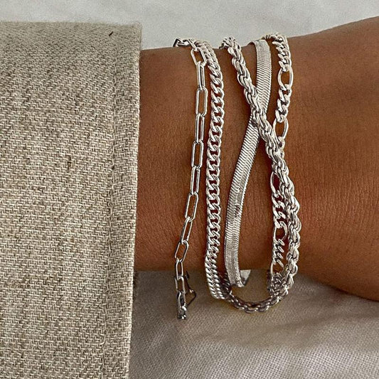Liora - 5pc Classic Bracelet Set Silver