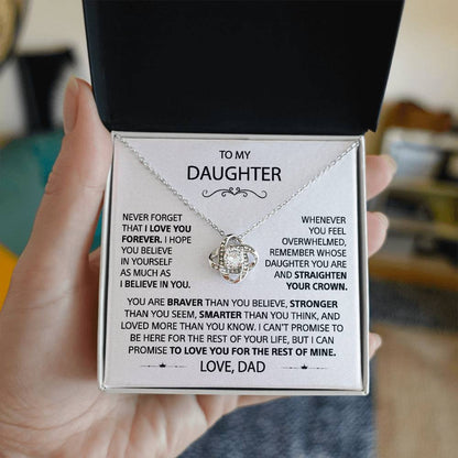 To my Daughter - Knot Love necklace, from Dad
