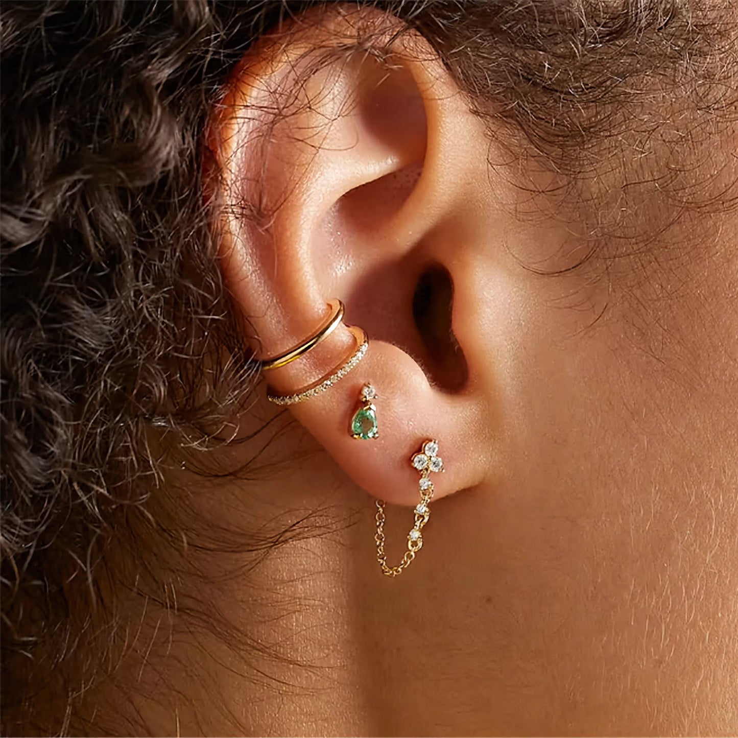 Macey - Diamond Chain Stud