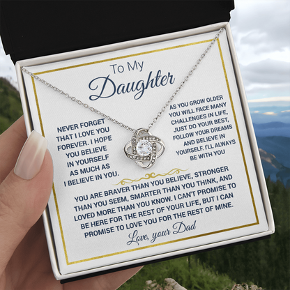 To my Daughter - Love Knot Necklace, from Dad