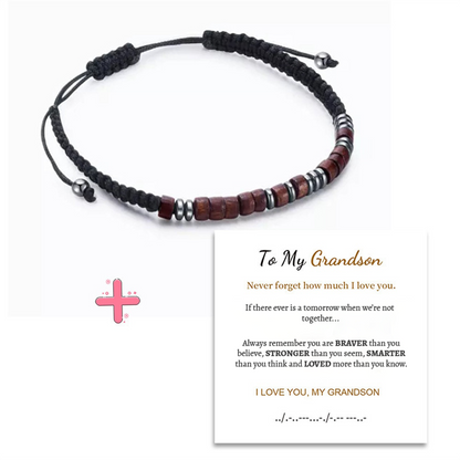 To My Grandson - Morse Code Bracelet