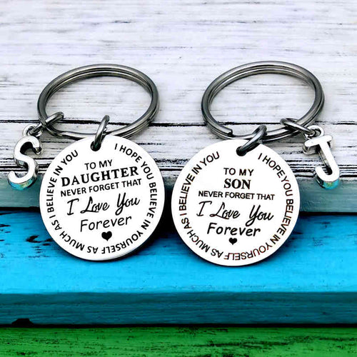 Family keychain - To my son and daughter