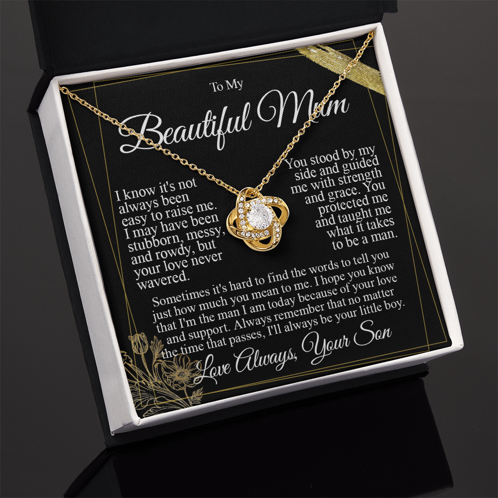 To My Mum - I Love You from Son - Knot Necklace