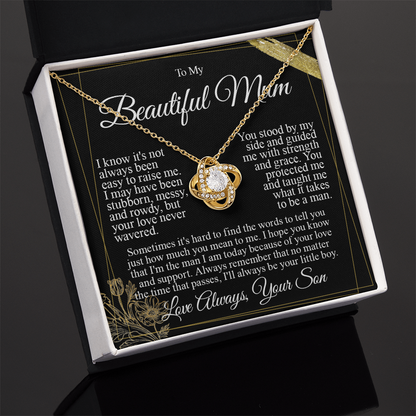 To My Mum - I Love You from Son - Knot Necklace