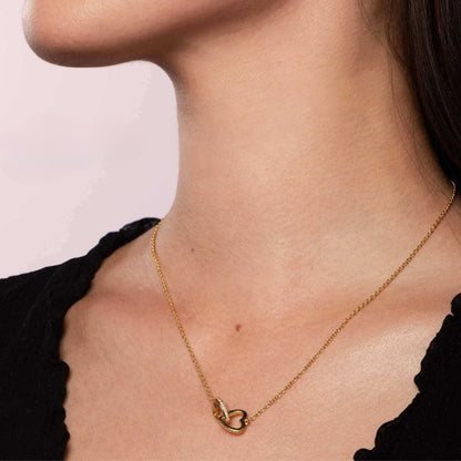Emily - 'To My Daughter' Interlocking Gold Heart Necklace