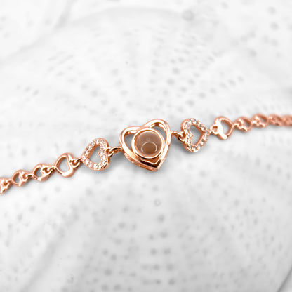 Luxe Diamond Heart Projection Bracelet