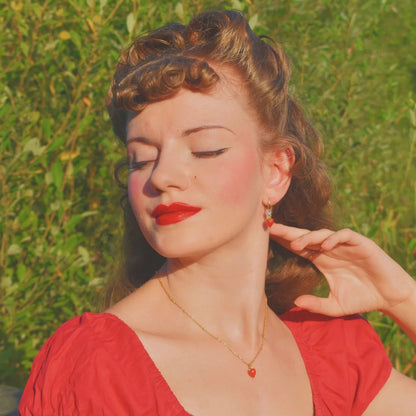 Giselle - Strawberry Enamel Necklace