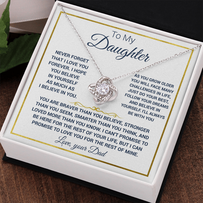 To my Daughter - Love Knot Necklace, from Dad