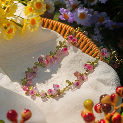 Olive - Purple Berry Chain Necklace