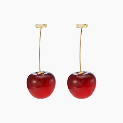 Red Cherry Earrings - Lightweight Cherry Earrings