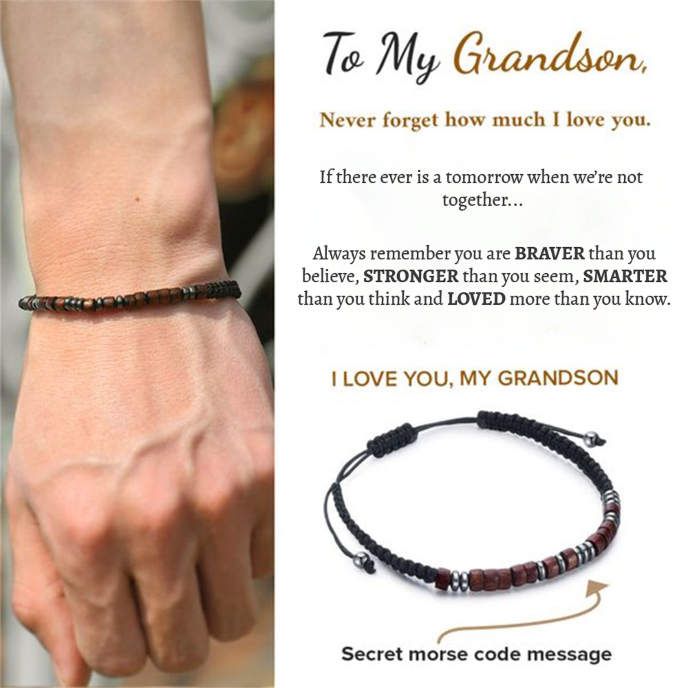 To My Grandson - Morse Code Bracelet