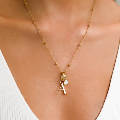 Remi - Personalised Initial & Droplet Birthstone Necklace