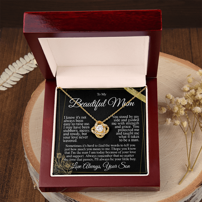 To My Mum - I Love You from Son - Knot Necklace