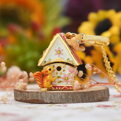 Thalia - Squirrel Hut Locket Necklace
