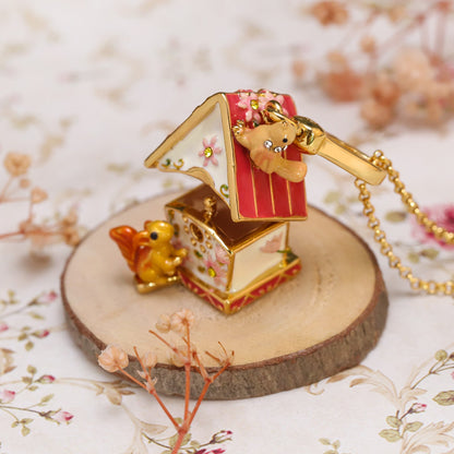Thalia - Squirrel Hut Locket Necklace