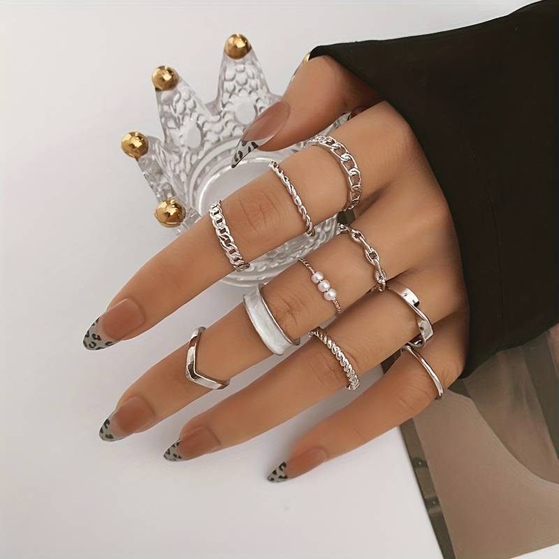 10 Pieces Style Rings - Trendy Mix & Match Rings