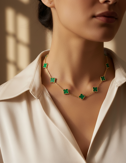 Cathy - Clover Necklace Green