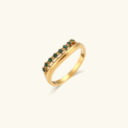 Priscilla - Diamond Simulant Gold Ring