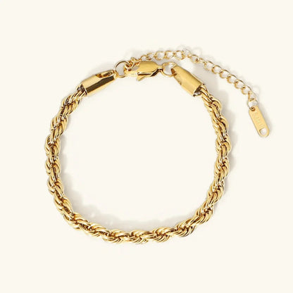 Stacey - Rope Chain Gold Bracelet