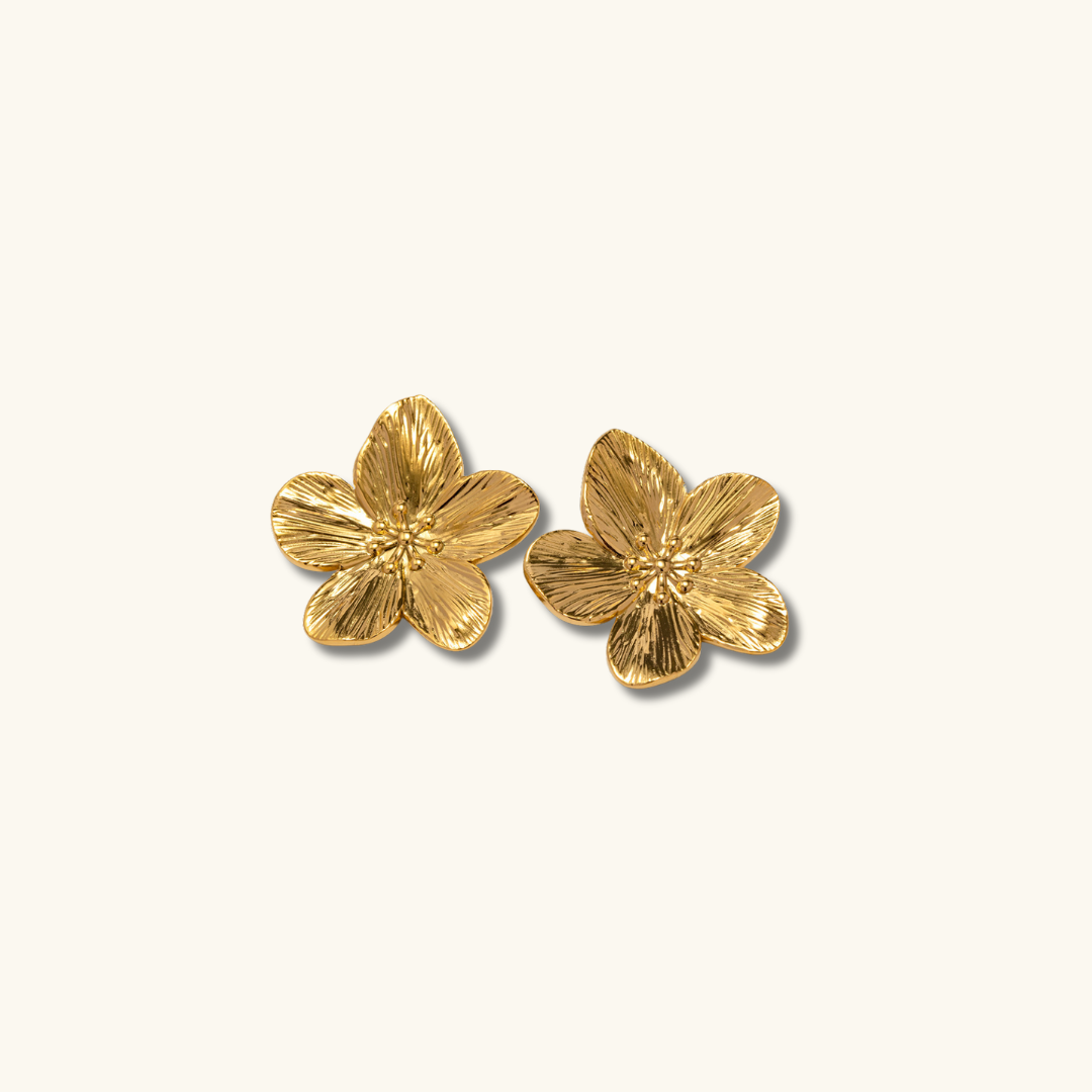 Brianna - Gold Flower Earrings