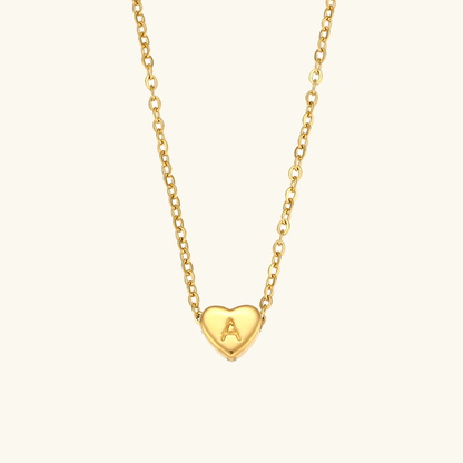 Juliette - Heart Initial Gold Necklace