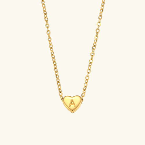 Juliette - Heart Initial Gold Necklace