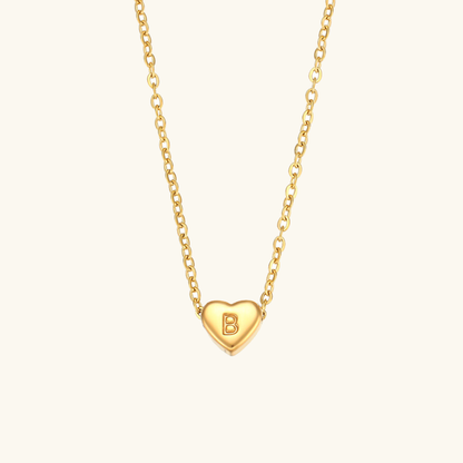 Juliette - Heart Initial Gold Necklace