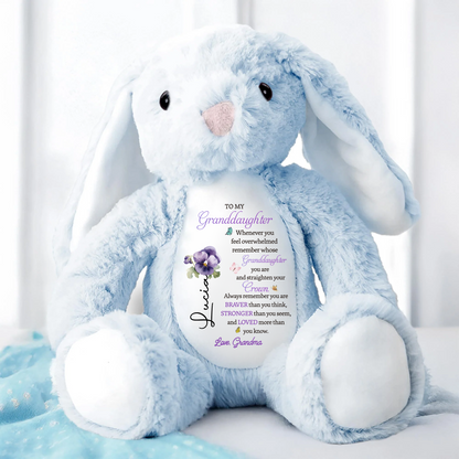 To My Granddaughter - Whenever You Feel Overwhelmed - Personalized Stuffed Bunny